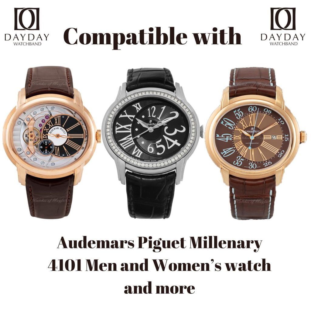 Custom Made leather watch strap for Audemars Piguet Millenary Audemars Piguet Millenary Chronograph, Men Ladies watch, 4101, 77247, 77266