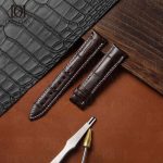Custom handmade black Audemars Piguet Millenary AP 4101 genuine alligator leather watch band for sale price