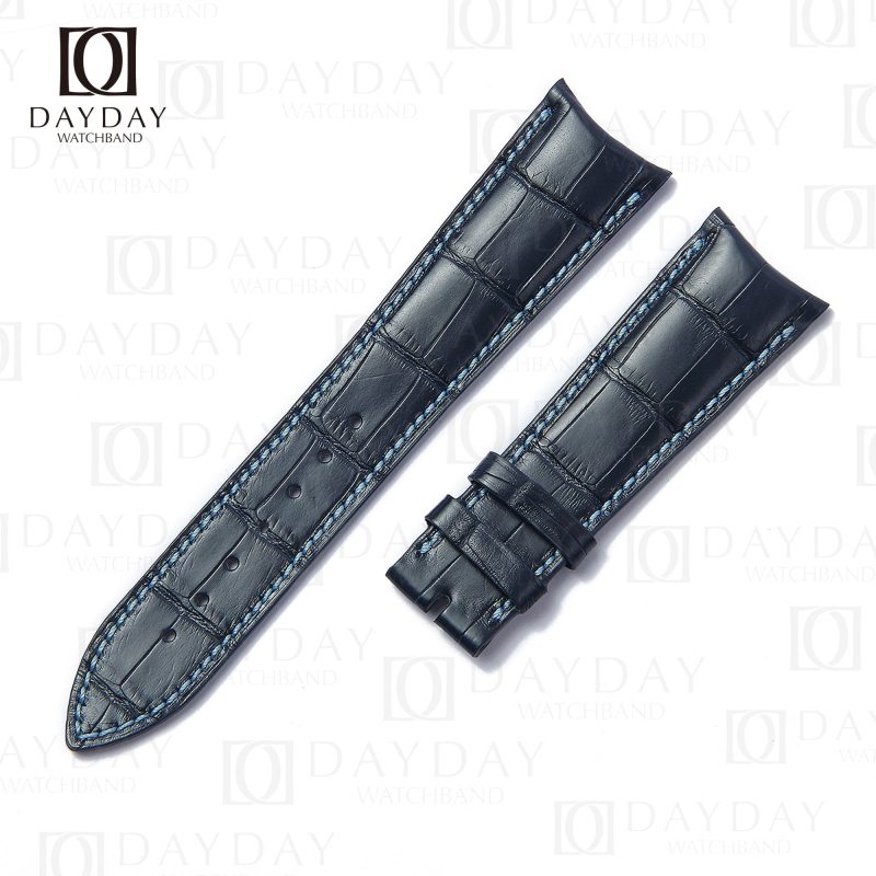 Custom handmade dark blue Audemars Piguet Millenary AP 4101 genuine alligator leather watch strap for sale price