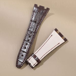 Replacement-Brown-alligator leather-watch-strap-band-for-Audemars-Piguet AP-Royal-Oak-offshore-chronograph Arnold Schwarzenegger Lebron James Panda