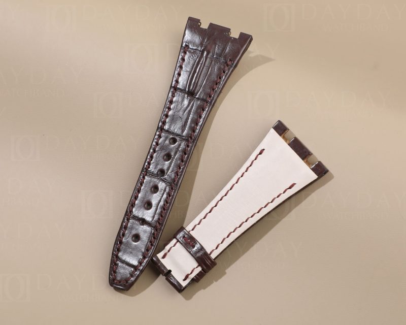 Replacement-Brown-alligator leather-watch-strap-band-for-Audemars-Piguet AP-Royal-Oak-offshore-chronograph Arnold Schwarzenegger Lebron James Panda