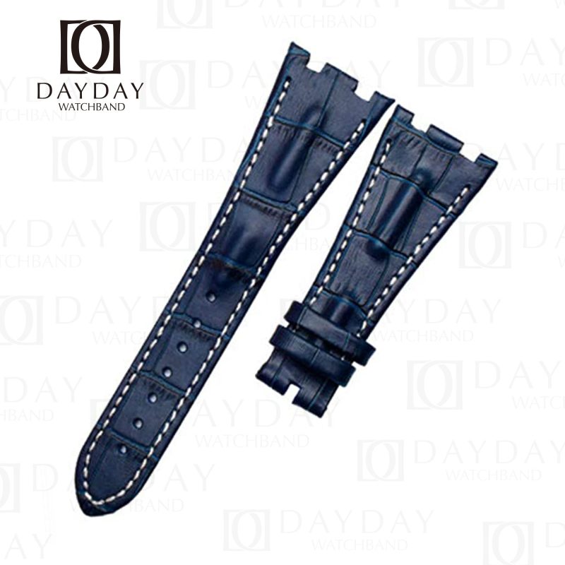 Aftermarket leather strap Blue Alligator for AP Audemars Piguet Royal Oak watch band