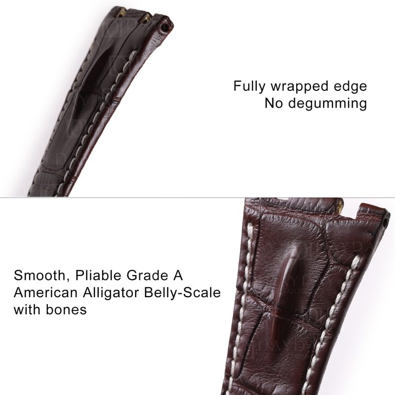 Replacement-Brown-alligator leather-watch-strap-band-for-Audemars-Piguet-AP Royal-Oak-offshore-chronograph Arnold Schwarzenegger Lebron James Panda