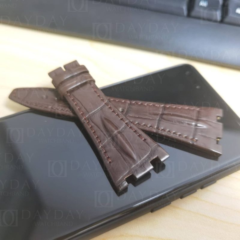 Replacement-Brown-leather-watch-strap-band-for-Audemars-Piguet-Royal-Oak-offshore-chronograph