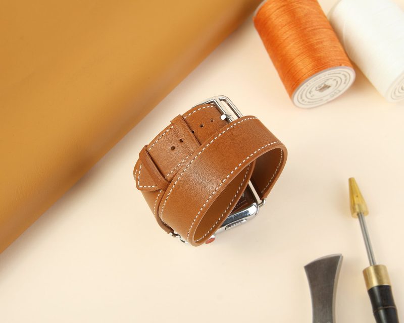 Apple-watch-custom-leather-watch-band-brown-strap-OEM-for-40mm-42mm-44mm
