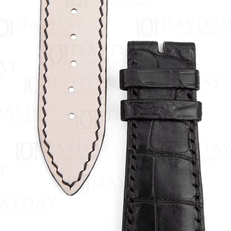 Audemars-Piguet-Millenary-Curved-End-replacement-Black-alligator Leather-watch-band belt