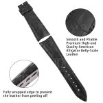 Audemars-Piguet-Millenary-Curved-End-replacement-Black-alligator Leather-watch-band strap belt