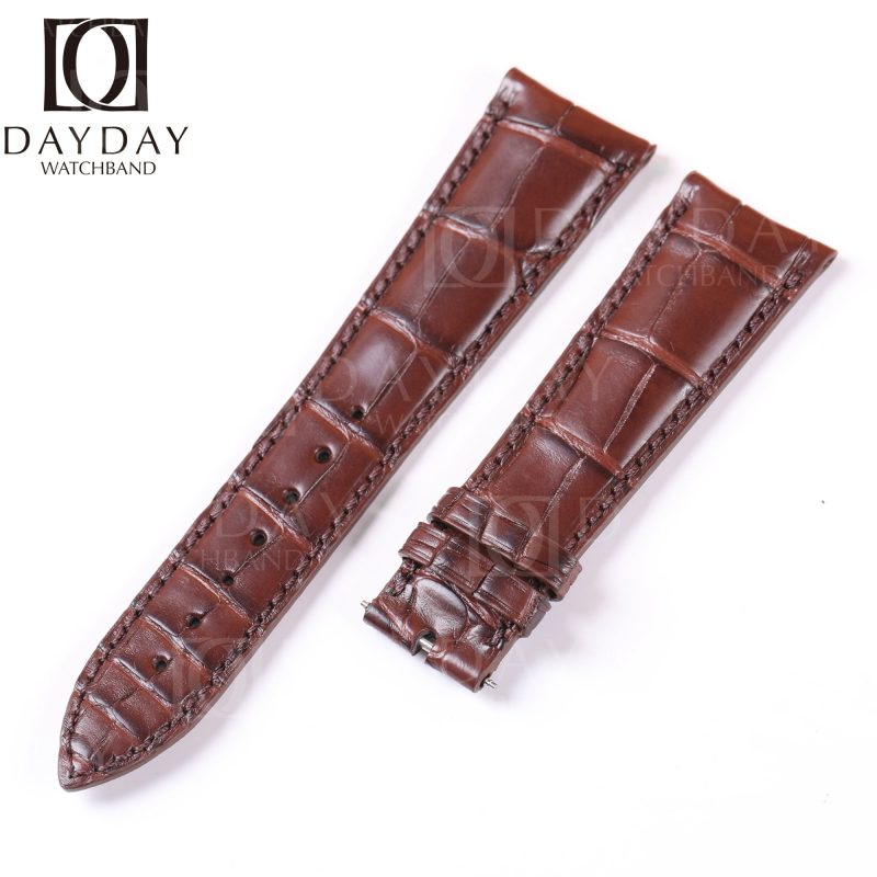 Audemars-Piguet-Millenary 4101 Oval Shape Maserati Anniversary 90-Curved-End-replacement-Brown alligator-Leather-watch-band strap