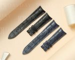 Audemars-Piguet AP-Millenary 4101 Oval Shape Maserati Anniversary 90 -Curved-End-replacement-Black blue alligator-Leather-watch-band strap