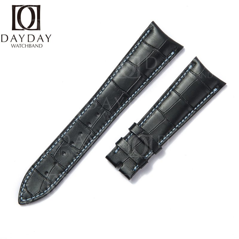 Audemars-Piguet AP-Millenary-4101 Oval Shape Maserati Anniversary 90 Curved-End-replacement-Black-Leather-watch-band