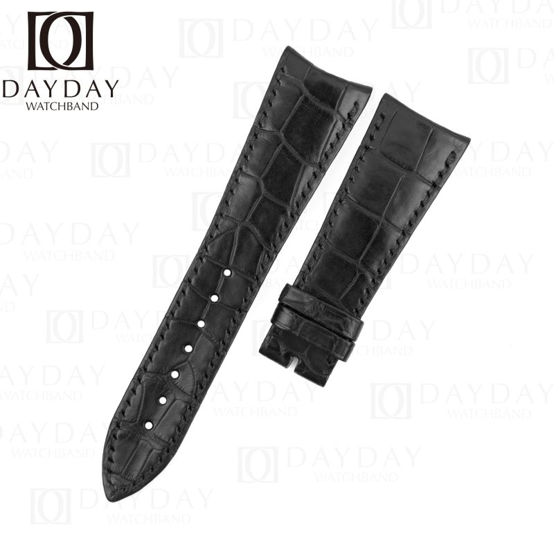 Audemars-Piguet-Millenary-Curved-End-replacement-Black-alligator Leather-watch-band strap replacement