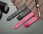 Black Pink Alligator leather watch band Patek Philippe Calatrava 5116 5119 5120 5296 strap