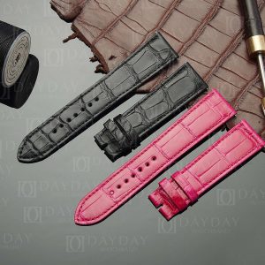 Black Pink Alligator leather watch band Patek Philippe Calatrava 5116 5119 5120 5296 strap