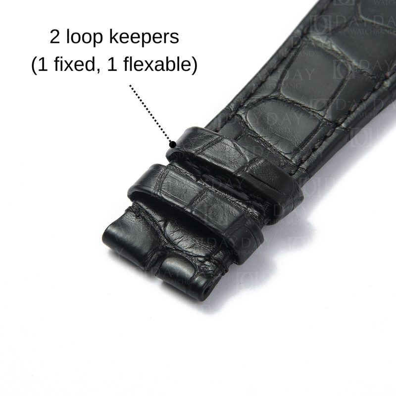 Black Alligator leather watch band Patek Philippe Calatrava 5116 5119 5120 5296 strap