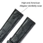 Black Alligator leather watch band Patek Philippe Calatrava 5116 5119 5120 5296 strap