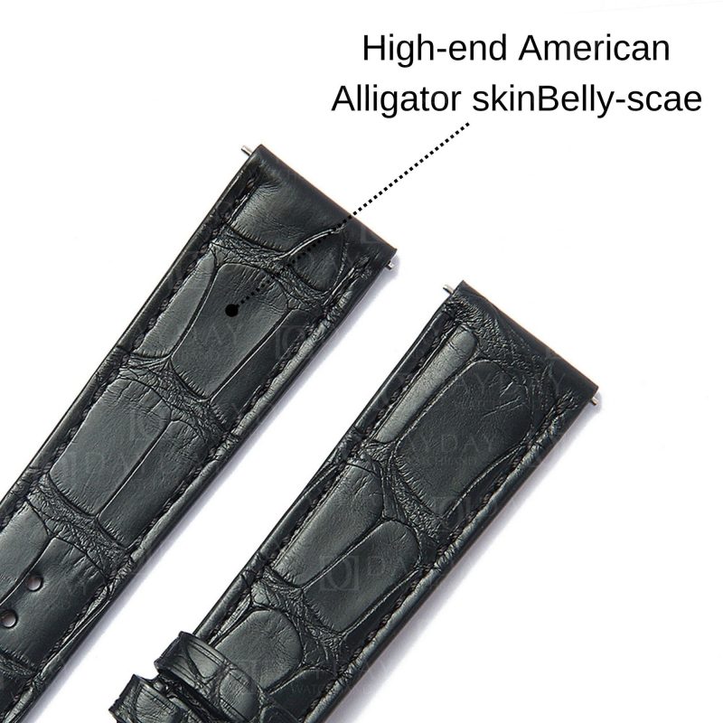Black Alligator leather watch band Patek Philippe Calatrava 5116 5119 5120 5296 strap