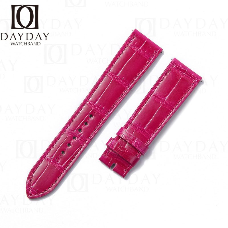 Pink Alligator leather watch band Patek Philippe Calatrava 5116 5119 5120 5296 strap replacement