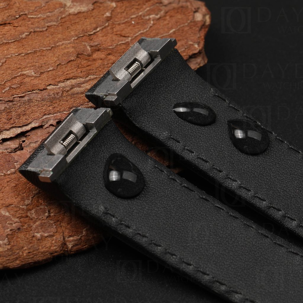 Buy Custom Black leather watch band for Cartier Roadster strap best sale (2)