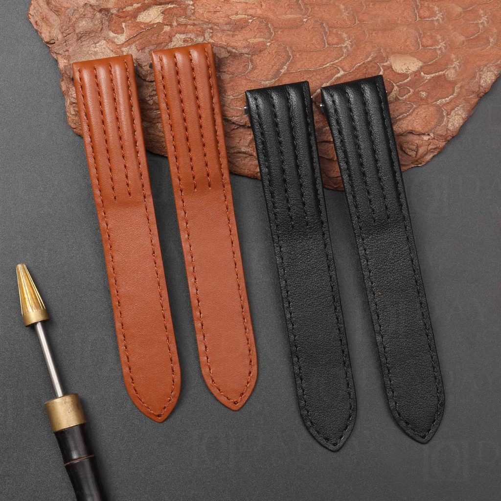 Buy Custom Black leather watch band for Cartier Roadster strap best sale (3)