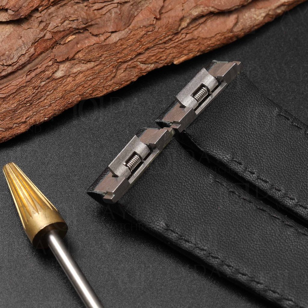 Buy Custom Black leather watch band for Cartier Roadster strap best sale (4)