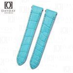 Buy Custom handmade replacement aftermarket Sky blue alligator leather watch band for Cartier Santos quickswitch strap 19mm 21mm