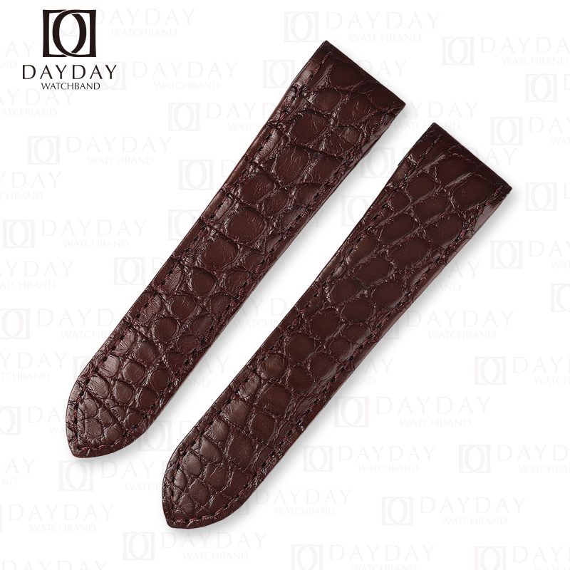 Buy custom double-folded Replacement Brown leather watch strap band fit for Cartier Santos 100 midsize large XL Round Scale