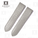 Buy custom double-folded Replacement Gray leather watch strap band fit for Cartier Santos 100 midsize-large-XL Round Scale