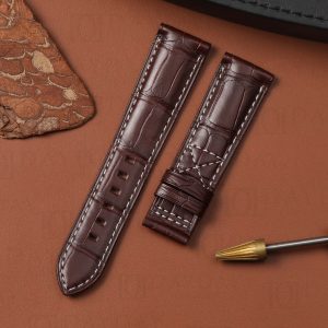 Buy custom handmade Patek Philippe Calatrava Complications 5524R Brown watch band alligator leather watch strap (1)