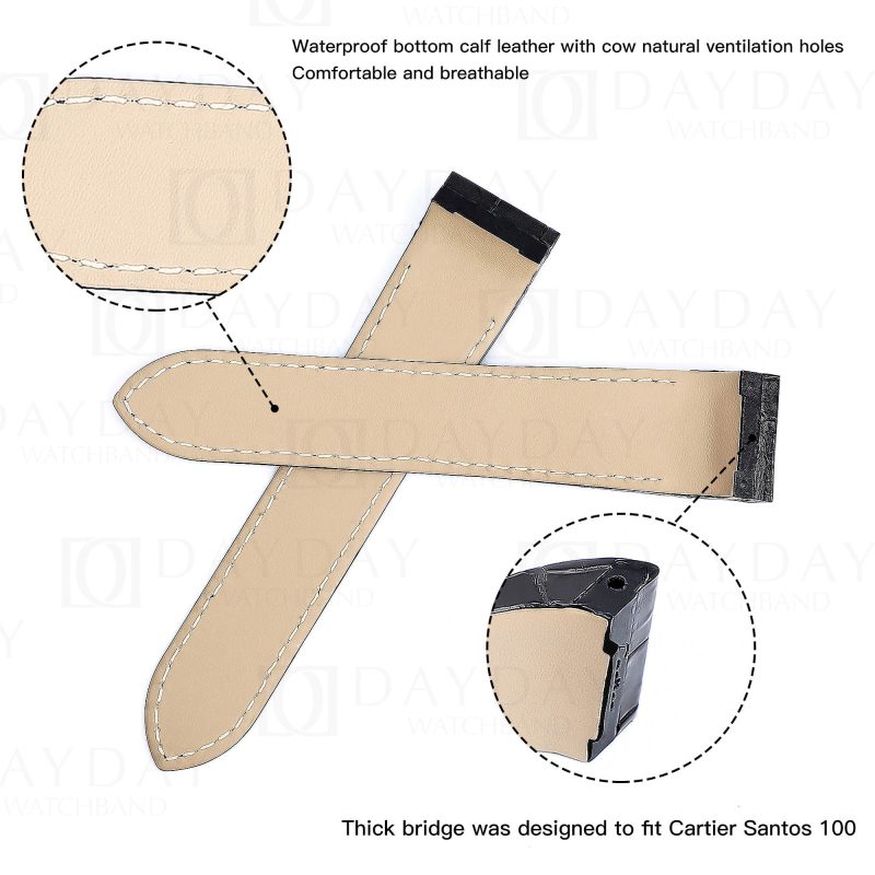 Cartier-Santos-100-gray-alligator-leather-strap
