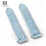 Buy custom bespoke Cartier-Santos-100-midsize-large-size-Replacement-leather-wristwatch-bands watch strap-Ice-blue-America-Alligator leather