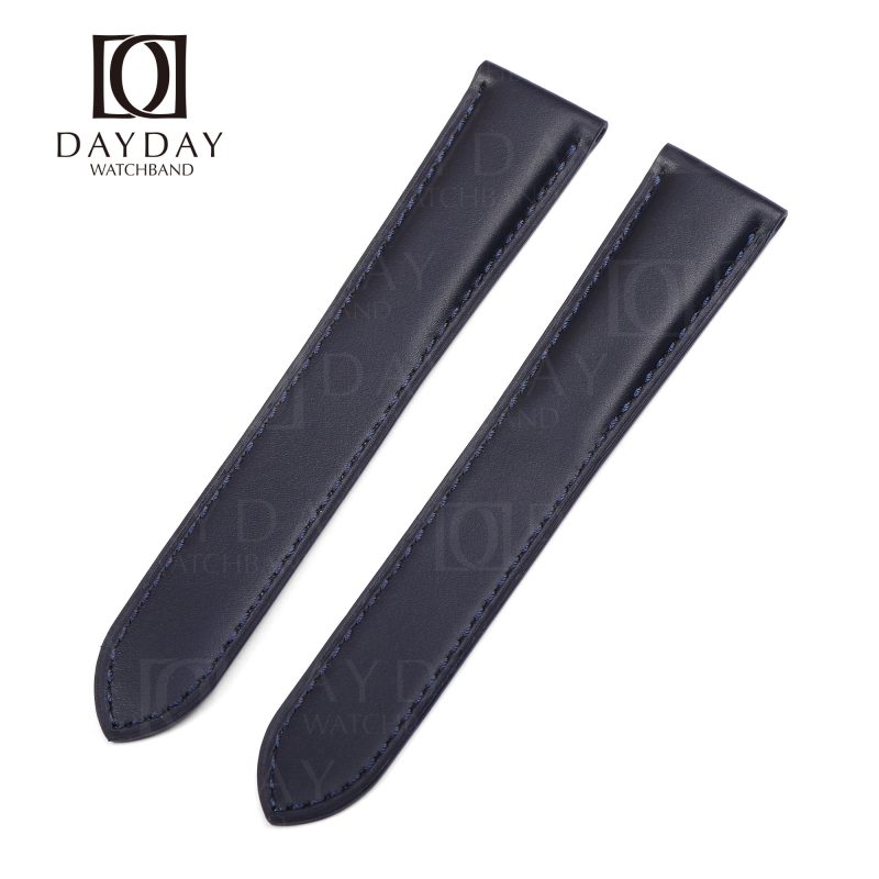Cartier Tank solo Ronde Dark Blue leather strap calfskin replacement watch band for sale smooth calfskin