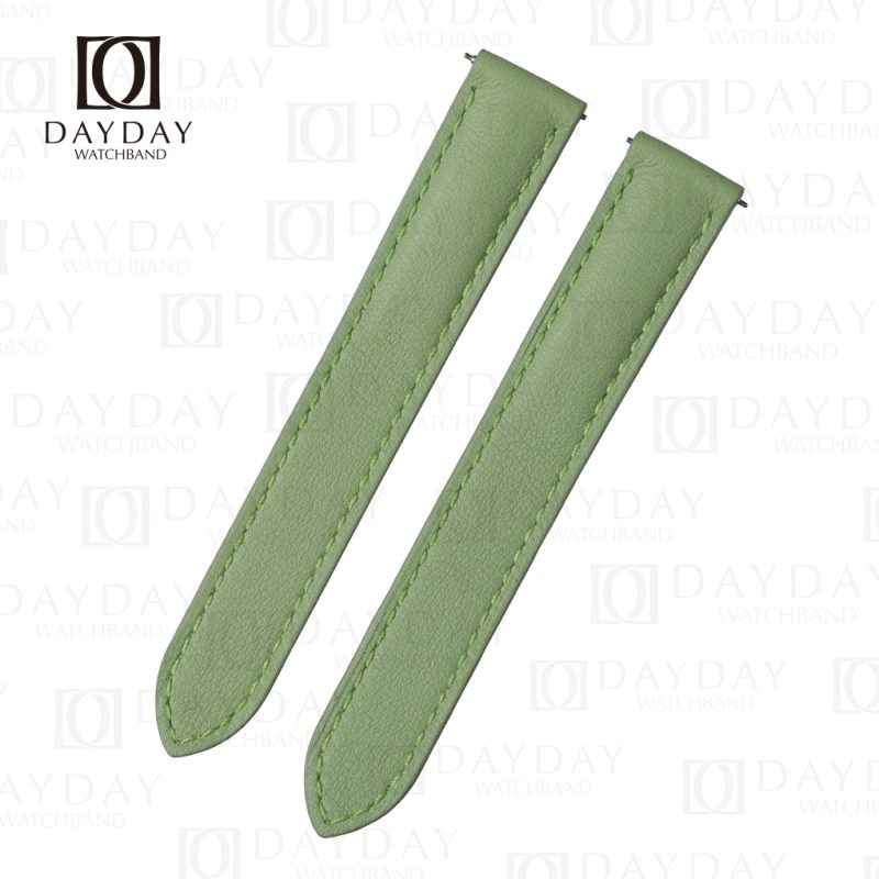 Cartier Tank solo Ronde Green leather strap calfskin replacement watch band for sale smooth calfskin