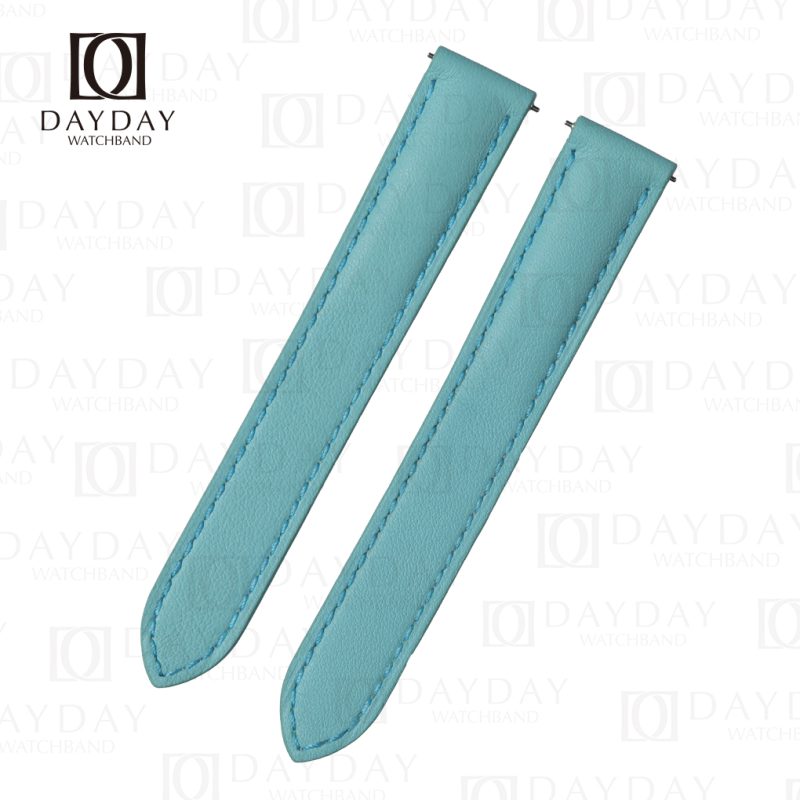 Cartier Tank solo Ronde Sky Blue leather strap calfskin replacement watch band for sale smooth calfskin
