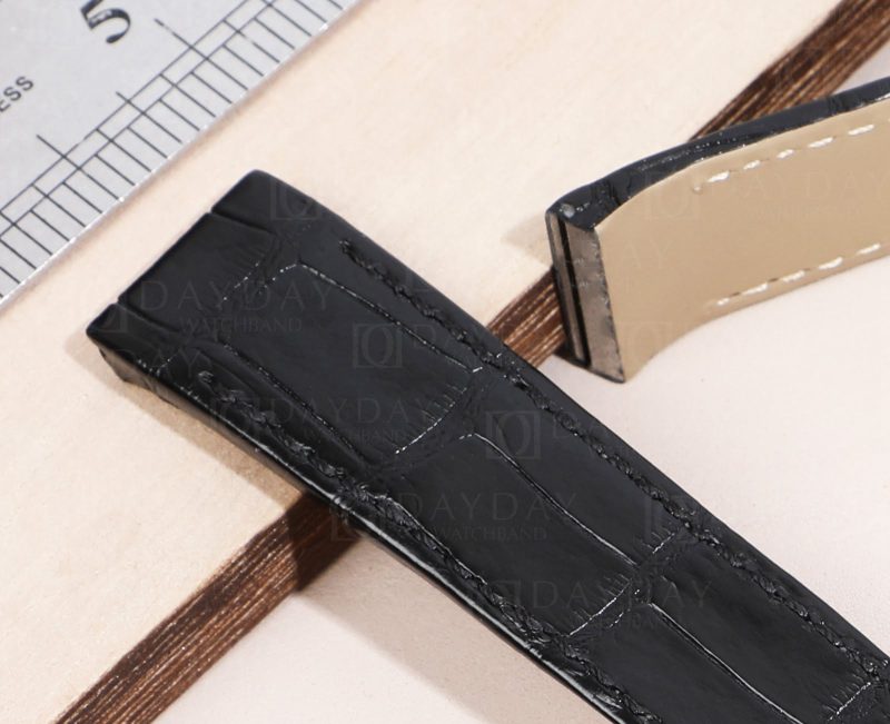 Santos de Cartier Galbée Galbee Carree 29mm XL-replacement-black-alligator-leather-watch band