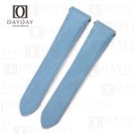 Cartier santos quickswitch leather strap Royal Ice blue watch band replacement for sale