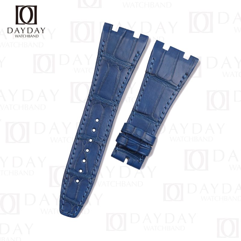 Custom Audemars Piguet AP Royal Oak Blue leather strap Alligator watch band