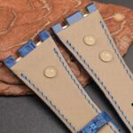 Custom Audemars Piguet AP Royal Oak Blue leather strap Alligator watch bands (3)