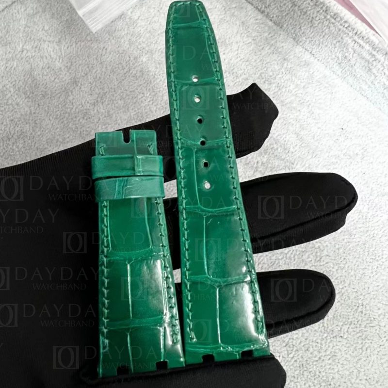 Custom-Audemars-Piguet AP-Royal-Oak-strap-green leather Alligator-watch-band strap replacement