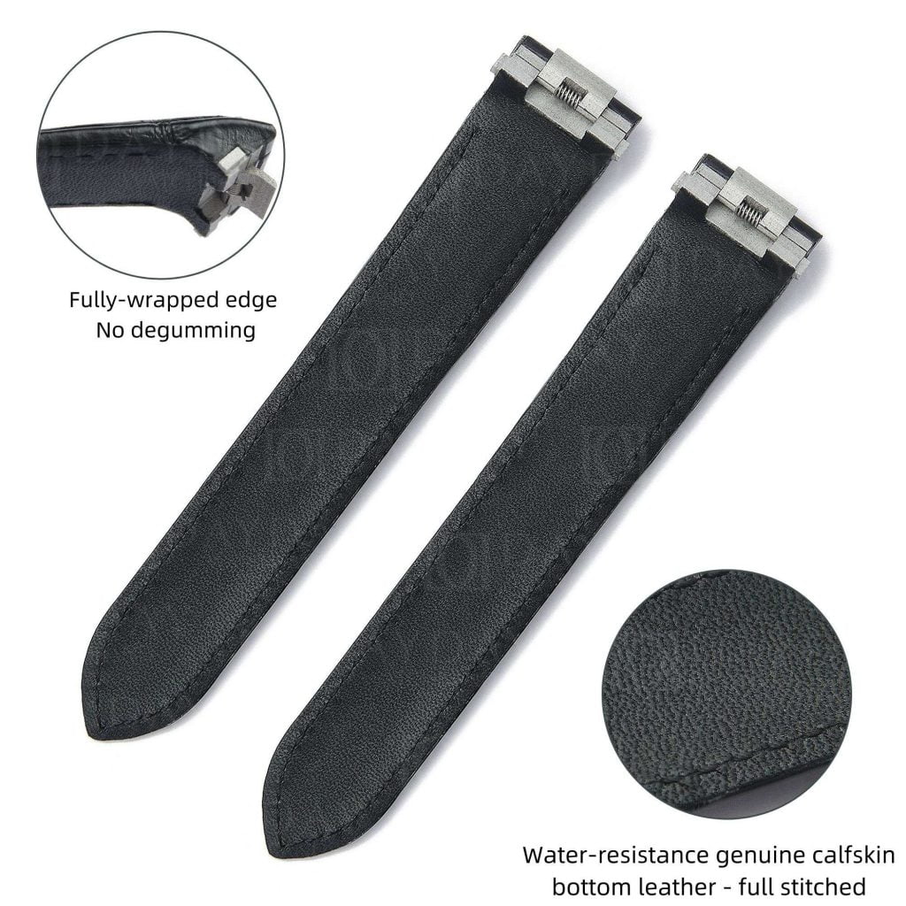 Custom Black leather watch band for Cartier Roadster strap best sale