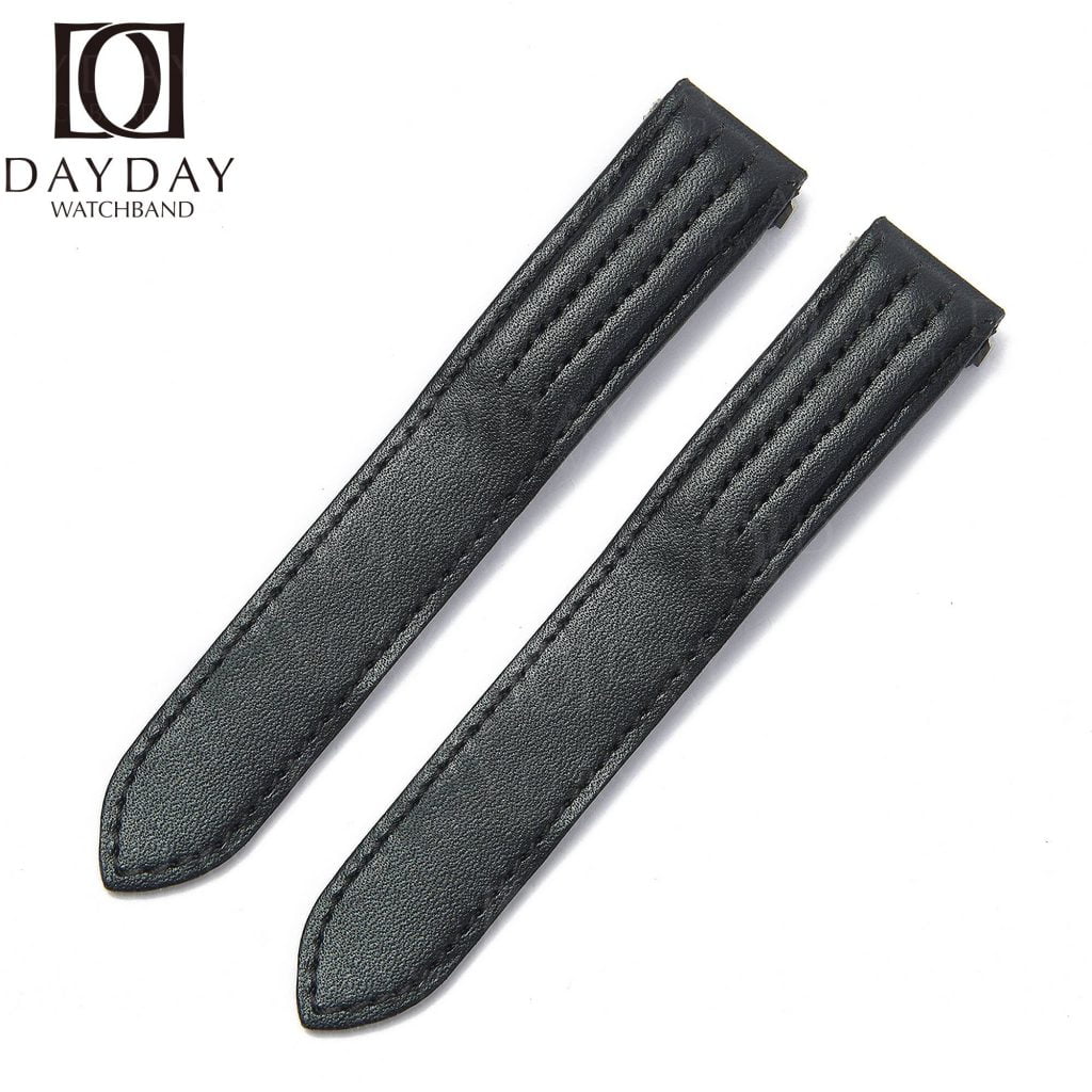 Custom Black leather watch band for Cartier Roadster strap best sale
