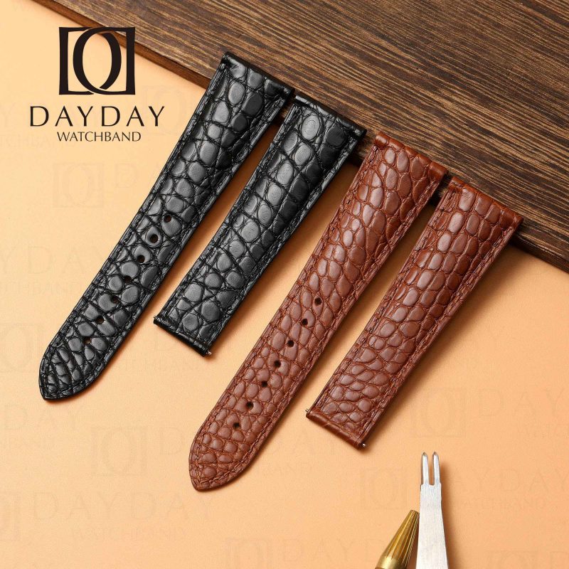 Custom Cartier Tank Solo XL Brown leather watch band 16mm 17.5mm 18mm 20mm 23mm handmade for sale