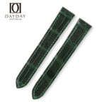 Custom Cartier santos Galbée Galbee Carree 29mm old style replacement Green alligator leather strap
