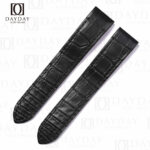 Custom Cartier santos Galbée Galbee Carree 29mm old style replacement black alligator leather strap (1)