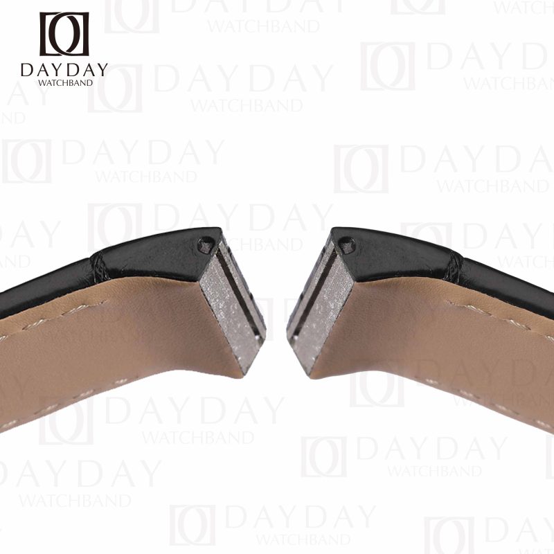 Custom Cartier santos Galbée Galbee Carree 29mm old style replacement black alligator leather strap (2)
