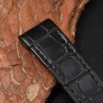 Custom Cartier santos Galbée Galbee Carree 29mm old style replacement black alligator leather strap (4)