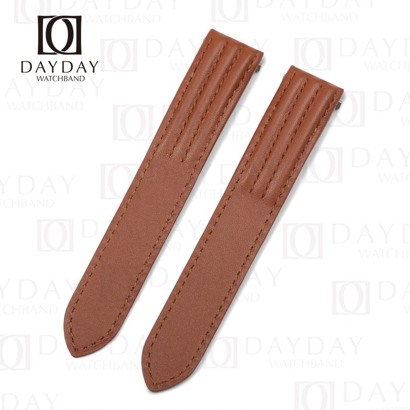Custom Hermes Brown leather watch band for Cartier Roadster strap best sale watchbands