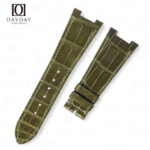 Custom replacement Olive green alligator leather watch bands for Patek Philippe Nautilus 5711 5712 strap for sale