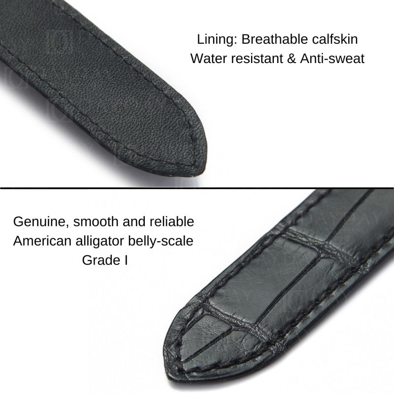 Custom alligator leather strap replacement for Cartier Roadster 20mm 19mm watchband