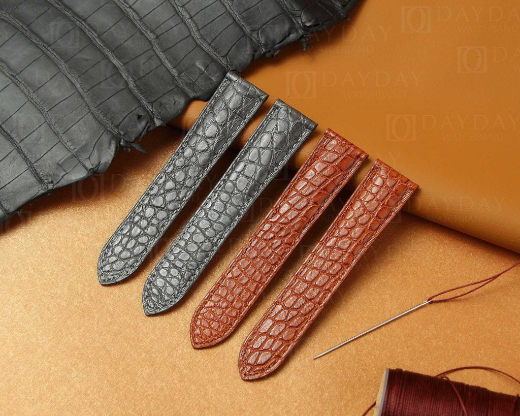 Custom alligator leather watch band for Cartier Tank - replacement strap 16mm 18mm 20mm 23mm