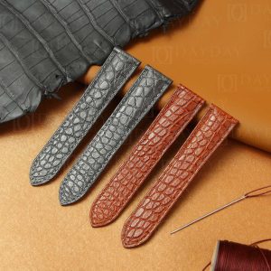 Custom alligator leather watch band for Cartier Tank - replacement strap 16mm 18mm 20mm 23mm